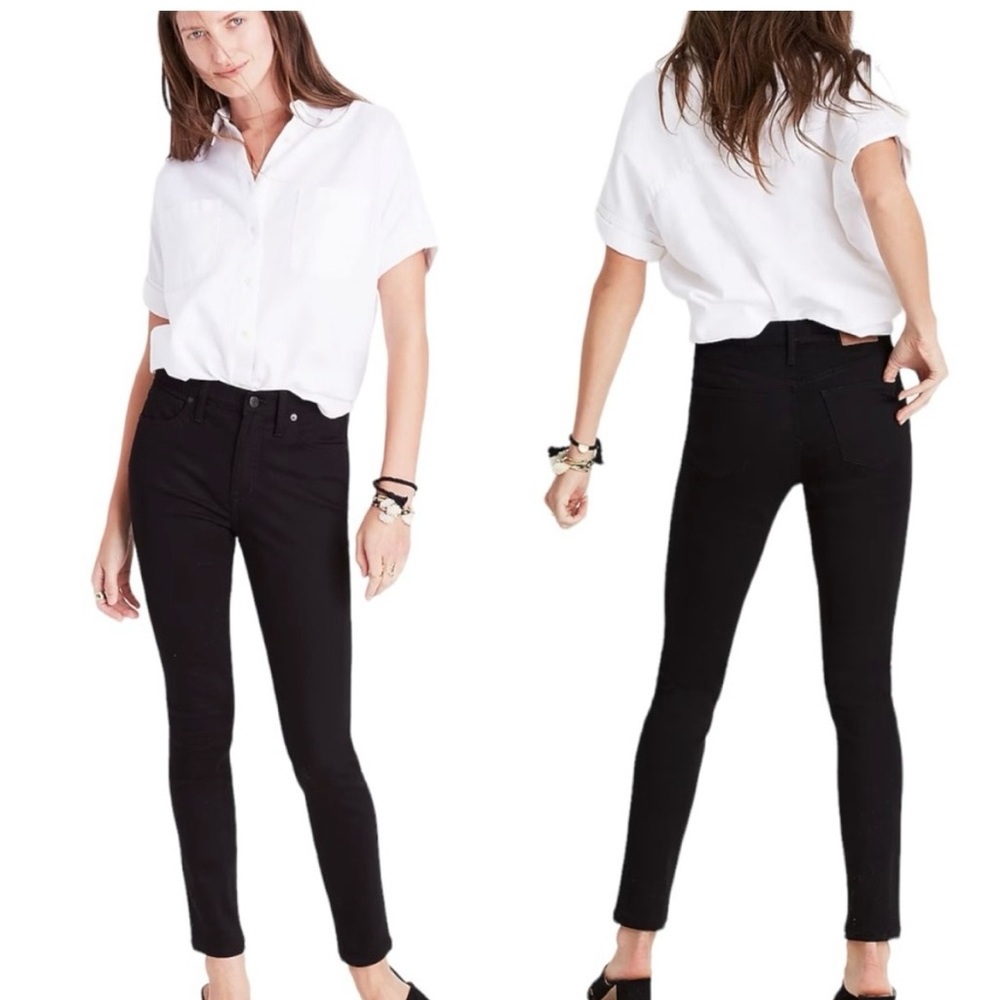 Madewell Women's Black Skinny Jeans 9” high rise 29T